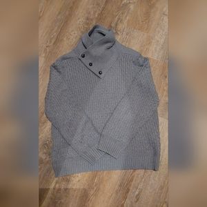 MENS ARMANI BUTTON NECK CABLE KNIT SWEATER XXL